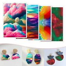 1 hoja de papel de transferencia para arcilla polimérica, papel de transferencia con diseño de flor retro para hacer aretes de arcilla polimérica, papel de transferencia con diseño de flor margarita vintage para hacer joyas de arcilla, para manualidades de joyería con técnica de pintura al óleo