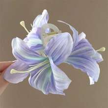 1 Stück doppelseitiger Lilien Blumen Haarclip für Frauen, vielseitiges elegantes Acryl Modehaaraccessoire, geeignet für Haarklammern, Haarklips, Haarklemmen, Haarkrallen, Haarschnallen in allen Jahreszeiten