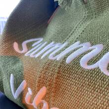 Grand Sac Fourre-tout en canevas avec Décoration de Gland Lettre, Simple Sac à Main à Épauler Pour Le Trajet et Les Courses