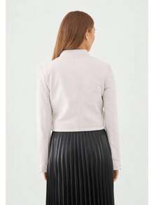 Bolongaro Trevor Real Leather Motto Racer Jacket - White - View 5