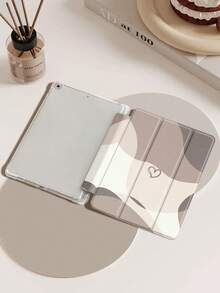 Funda protectora para iPad con diseño de corazón de café en capas, compatible con iPad (A16) de 11.a generación (11 pulgadas, 2025) e iPad de 10.a generación (10.9 pulgadas, 2022), con ranura para lápiz, soporte plegable de tres pliegues, función de activación/suspensión automática, gran regalo para el regreso a la escuela, el Día de San Valentín y las vacaciones - Multicolor - Ver 6