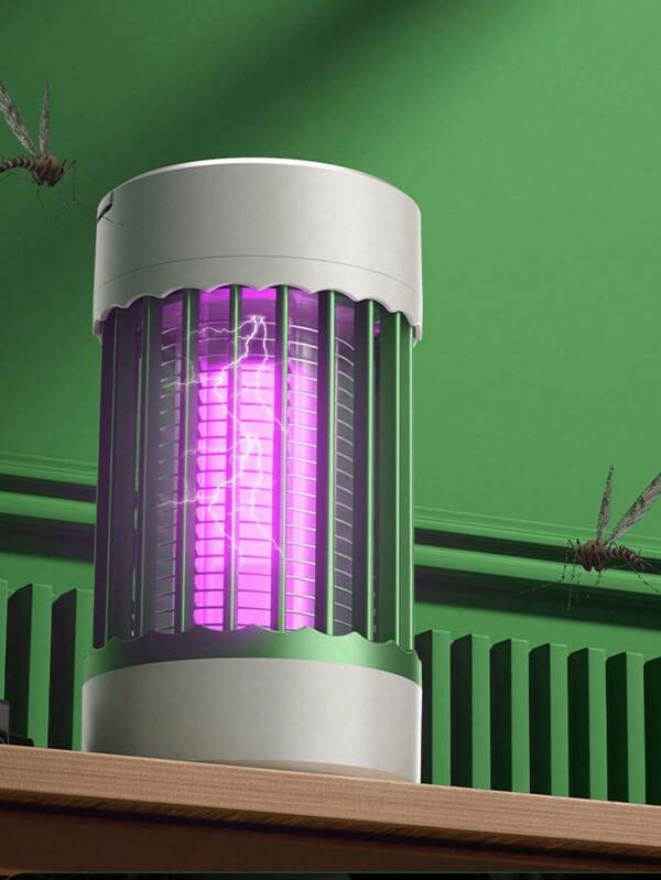Lâmpada repelente de mosquitos portátil, para ambientes internos e externos, repelente elétrico de insetos de dupla utilização, luz roxa LED, isca para mosquitos, rede de proteção de segurança essencial para acampamento, bateria com duração de 6 horas