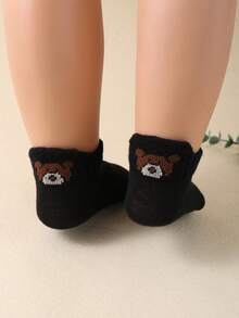 10/5 Paar Baby Socken, geeignet für 0-3 Jahre, einfarbig schwarz & weiß unsichtbare Socken mit Bärenmuster und Fersenbandage, sehr geeignet für den Sommertrag - Verschiedenfarbig - Übersicht 4