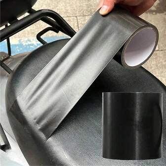 1 卷黑色纺织背衬胶带，高粘度皮革修补片，防水防刮，适用于沙发、家具、汽车座椅、船座、椅子、室内装饰等