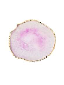 1 pieza Paleta de exhibición de colores de uñas personalizada de resina, Tablero de muestrario de colores de uñas de resina con apariencia de ágata redonda, Herramienta de mezcla de esmalte de uñas, Adecuado para mujeres y niñas