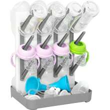 Milk Bottle Drying Rack, Nursery Bottle Dryer Stand, Baby Bottle Holder Storage Box