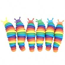 1 pièce Jouet anti-stress coloré et malléable, peluche d'escargot aléatoire à presser et à écraser, corps entier mobile, forme amusante, accessoire de décoration, soulagement du stress, cadeau idéal pour la fête des enfants