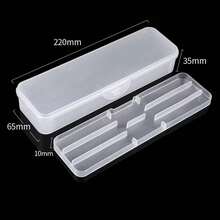 1Pc Caja de almacenamiento vacía de herramientas de arte de uñas de doble capa rectangular, pinzas, cortaúñas, cepillos de uñas, limas, contenedor de plástico portátil de 22 cm - Blanco - Ver 2