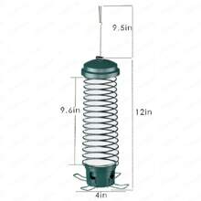 1pc Outdoor Metal Hanging Squirrel-Proof Bird Feeder - Cage Design Dispenser With 4 Feeding Ports, Easy To Refill Tube For Various Seed Types, Durable Bird Attraction Ornaments Device - For Bird Lovers & Nature Enthusiasts