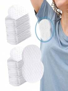 50 piezas Almohadillas de sudor para axilas, almohadillas absorbentes desechables para axilas, duraderas y efectivas, transpirables, invisibles, cómodas y sin olor, fáciles de usar, adecuadas tanto para hombres como para mujeres en el verano caluroso, playa, viajes