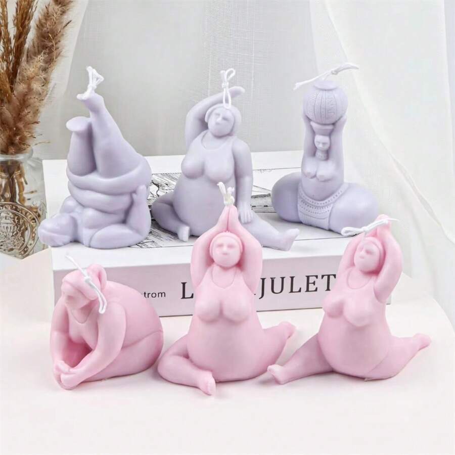3D Yoga Pose Plump Women Candle Silicone Mold Body Soy Wax Statue Plaster Tool DIY Handmade Soap Tool Perfect For Home Decor And Gift Fragrance Diffuser Silicone Mold