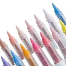 9 Stücke gerade Flüssig-Acryl Marker Stifte mit weichen Spitzen für Kunststudierende, geeignet für nicht-transparentes Graffiti und stapelbare Farben, verwendbar für DIY Malerei auf Holz, Keramik und Steinen
