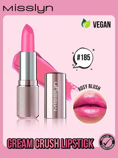 Misslyn Rossetto cremoso, rossetto idratante cremoso non appiccicoso, rossetto satinato idratante cremoso ad alto brillantezza e coprenza modulabile, colore nude, ideale per make-up in stile Y2K, feste, spiaggia, viaggi, campeggio, all'aperto, regalo per ragazze alla moda, Capodanno cinese, San Valentino, vegano, cruelty-free, Ognissanti, zucca, dolcetto o scherzetto, 31 ottobre, fantasmi