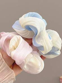 High-Quality Hair Tie, Summer Gradient Mesh Scrunchie Soft And Elegant - Multicolor - View 3