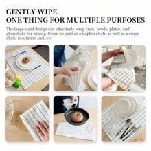 1pc/2pcs/4pcs Black Rectangle (15.75*23.62 Inches) Kitchen Towel, Tea Towel, Dining Cloth Set, Simple Jacquard Striped Plaid Pattern, Large Size Multi-Purpose Kitchen Cloth, Can Be Used As Napkin, Hot Pad, Dish Cloth, Cover Cloth, Suitable For All Seasons