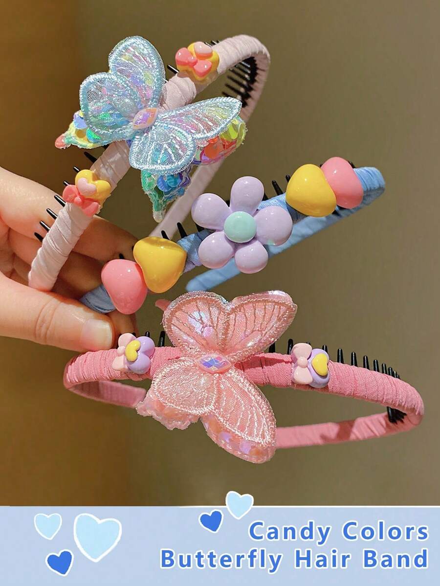 Korean Style Butterfly Headband, Non-Slip Hair Accessories For Women To Hold Bangs