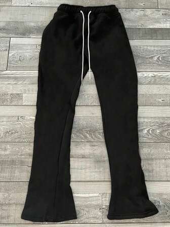 大码男士宽松休闲纯色运动裤，松紧腰长裤，适合高个子男士