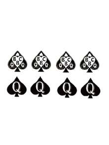 1 件扑克黑桃 Q 临时纹身，黑色，性感黑桃锁设计，男女通用胸部/大腿纹身贴纸，优雅手绘风格，半永久/临时纹身，防水 - 彩色 - 查看 6