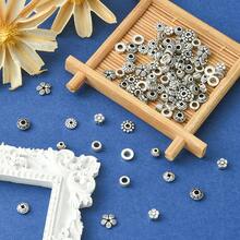 100pcs Retro Spacer Beads For DIY Jewelry Making, Suitable For Bracelet Necklace Accessories - Ancient Silver - View 7
