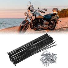 Bicycle Spokes Metal Bike Spoke With Nipples For Most Bicycle - 黑色14G 40片金屬 - 查看 2