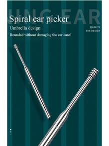 Set de 6 piezas de Palillos de oído de acero inoxidable, 8 piezas de Herramientas para eliminar la cera de oído, Cucharilla de oído de espiral de doble extremo, Kit de limpieza de oídos