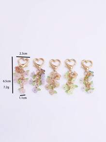 1pc Flowers Keychain Key Ring Pendants For Women Girls Handbag Cute Lily Flower Keychain Pendant Minimalist Ins Style Bag Charm Car Accessories For Women Keychain For Bag Christmas Gift