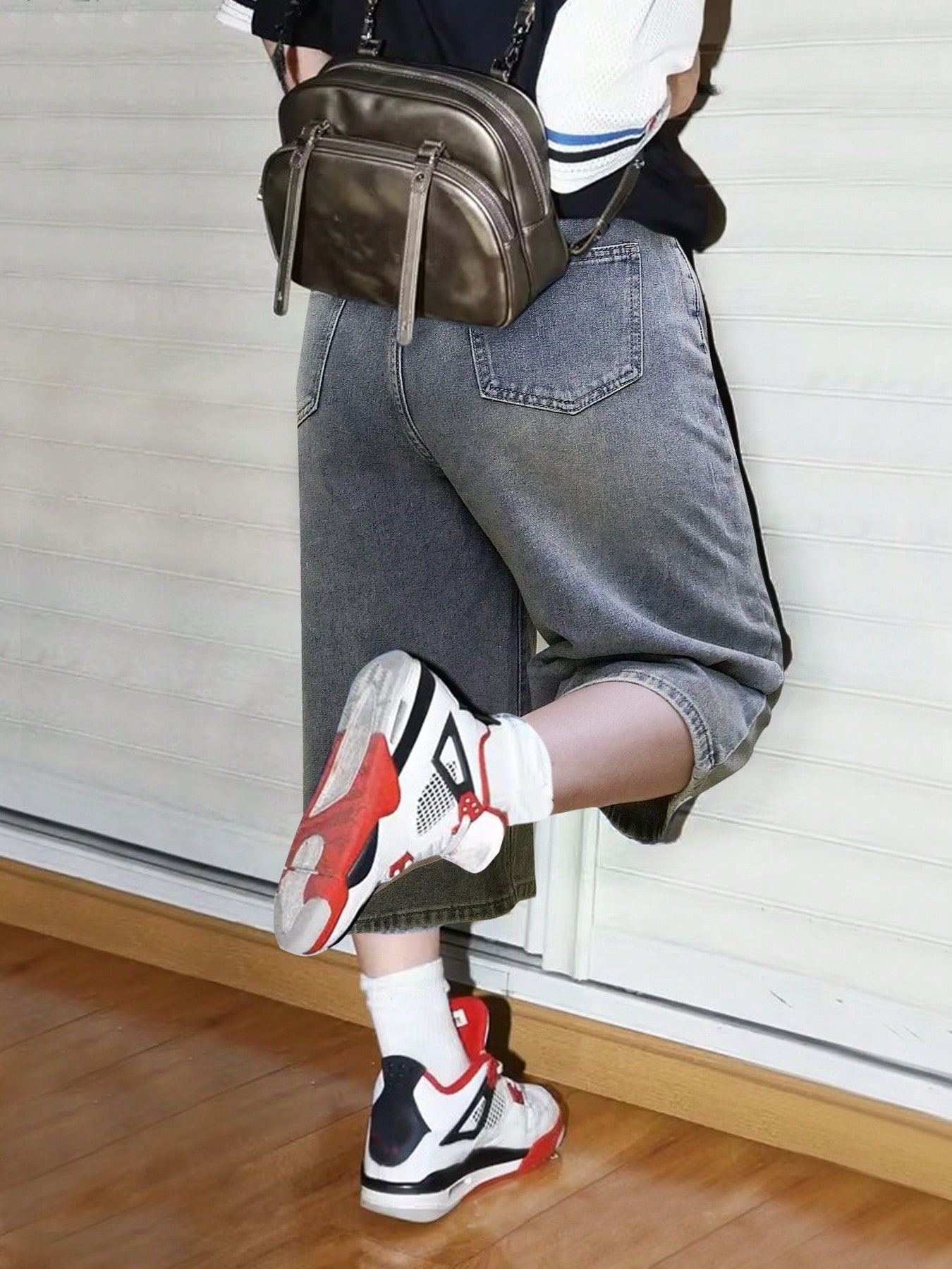 شورتات جينز صيفية للنساء، بنمط خدوش القطط Y2K، ارت...