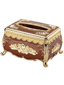 Caja de pañuelos de estilo europeo elegante, portanapkins de estilo elegante de gama alta, dispensador de toallas de papel de escritorio creativo, decoración práctica para el hogar - Multicolor - Ver 15