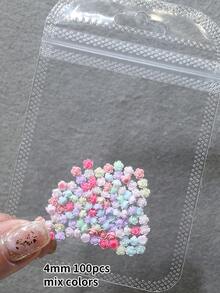 100 Cái/Túi Nhựa Hoa Trà Nai Trang Trí 3D Kích Thước Hỗn Hợp 4Mm Hoa Hồng Đá Rhinestones Phụ Kiện Làm Móng Tay Nghệ Thuật Đồ Dùng Làm Móng Móng Tay Móng Tay Charms Đá Quý Làm Móng Tay - Nhiều màu - Xem 7