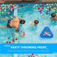 1pc Blue 6-Hole Floating Inflatable Triangle Drinks Cup Holder Swimming Pool Floats Table Bar Tray Coasters Summer Party Decoration