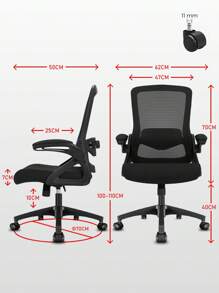 Sedia da ufficio ergonomica Milacyee in rete traspirante con supporto lombare, braccioli regolabili, telaio regolabile in altezza e ruote girevoli a 360° per ufficio e studio.