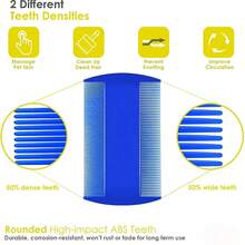 4 Packs Flea Lice Comb, Stainless Steel Dog Cat Grooming Combs With Rounded Teeth, Double Sided Professional Pet Tear Stain Remover, Dematting Tool For Small, Medium & Large Pets - Blue - View 2