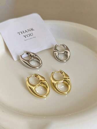 1 Pair Minimalist Pig Nose Hoop Earrings, Basic Elegant Hoops Suitable For Women, Great Gift For Friends