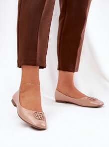 Ballerine eleganti laccate da donna con dettagli decorativi, Vinceza 17377