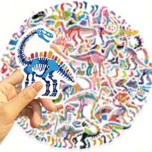 50Pcs Colorful Dinosaur Cartoon Stickers - Perfect For DIY Projects On Luggage, Notebooks, Water Bottles, Phone Cases, Guitars, And More! - Self-Adhesive, Durable PVC Material,School Supplies,Back To School - Multicolor - View 8