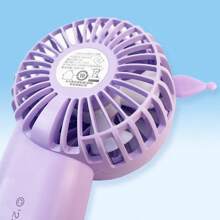 Miniso Mini ventilador portátil de 1800 mAh de Sanrio Kuromi, recargable por USB, de plástico ABS, con 3 velocidades y 9 horas de duración de batería, perfecto para salidas de verano y enfriamiento de oficina (1 pieza)