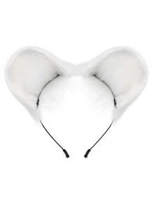 Cute Furry Cat Ear Headband, Playful Bicolor Plush Animal Ear Hair Hoop Decoration