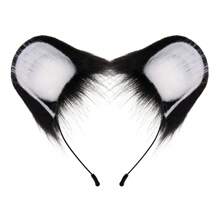 Cute Furry Cat Ear Headband, Playful Bicolor Plush Animal Ear Hair Hoop Decoration