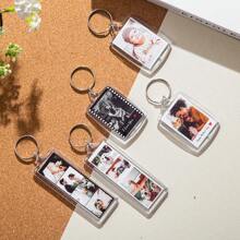 Porte-clés acrylique personnalisé "Conduis prudemment papa" - Porte-clés photo et texte personnalisés, idéal pour la fête des pères, les anniversaires, la Saint-Valentin