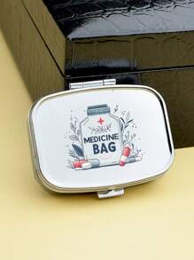 Boîte de rangement portable à deux compartiments pour pilules, mignonne petite boîte de rangement en métal, boîte à bijoux et à pilules portable, cadeau créatif personnalisé avec logo de dessin animé, convient pour les voyages, les activités extérieures, les sacs, les poches, utilisé pour les cadeaux de mariage, les cadeaux et la décoration de réception, boîte de rangement de voyage décorée de manière unique, parfaite pour les voyages, conception compacte, facile à utiliser, convient pour la gestion des médicaments/tous les groupes d'âge (4 options)