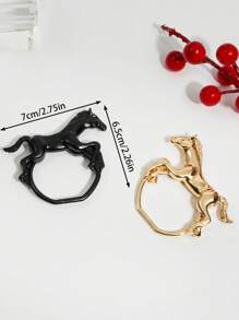 2pcs Minimalist Animal Napkin Rings - Horse Shaped Napkin Holder For Hotel, Wedding, Dining Table Decor