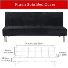 Armless Sofa Cover Spandex Futon Slipcover Non-Slip Sofa Cover Foldable Sofa Seat Covers Without Arms Sofa,Bed,Slipcover,Couch,Sofa Protector - màu đen - Xem 4