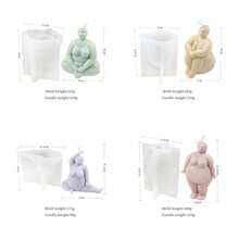 3D Yoga Pose Plump Women Candle Silicone Mold Body Soy Wax Statue Plaster Tool DIY Handmade Soap Tool Perfect For Home Decor And Gift Fragrance Diffuser Silicone Mold - White - View 4