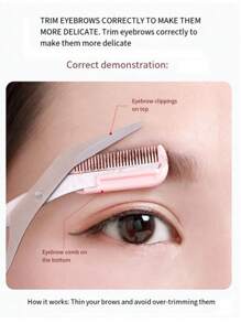 Cortapelos de precisión profesional para cejas, diseño seguro para evitar arañazos, set de pinzas portátil, duradero y fácil de usar, crea fácilmente una forma natural de las cejas, herramienta de belleza esencial para expertos en maquillaje