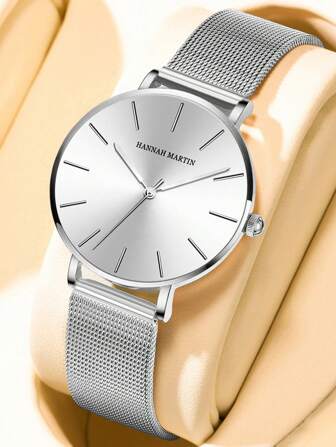 HANNAH MARTIN 1 st elegant damkvartsklocka, 3ATM vattentät, roséguldfärgat nätarmband i roséguld, japanskt quartzurverk, 36 mm runt boett, tidlös och snygg damklocka, levereras med vacker svart presentask, lämplig för flickvän, mamma och högtidsgåvor