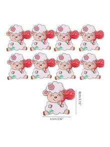 25/50pcs Sheep Cartoon Pattern Lollipop Packaging Cards, Candy Clip Cards For Chocolate Gifts Decoration Paper Cards, Back-To-School Party Favors, Birthday Party Gifts, And Rewards - Multicolor - View 11