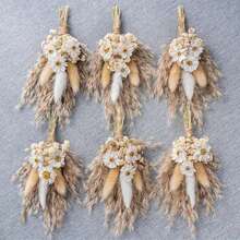 1/2/3/4/5/6/9/12Pcs Boho Dried Flower Bouquet Mini Wedding Handmade Dry Flowers Decor For Vase Crafts DIY Photo Boutonniere For Men Floral Plant Flower For Bridesmaid Child Gift Birthday Decor,Fall Decor,Autumn - Brown - View 6