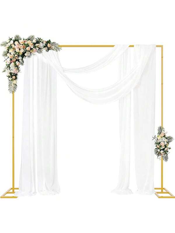 Quadratischer Hochzeitshintergrund Ständer, Goldfarbener Ballon Bogen Set, Metall Blumen Präsentationsständer, Garten Pavillon Ständer, geeignet für Hochzeit, Geburtstag, Feier, Abschluss, Valentinstag Dekoration