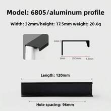 1pc Modern Simple Aluminum Alloy Hidden Furniture Cabinet Door Handle Side Installation Without Drilling Installation Wardrobe Cabinet Drawer Handle Furniture Hardware