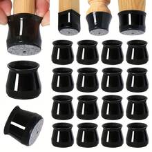 8/20/32 件套防滑椅腿套（带毛毡）、圆形硅胶椅腿地板保护垫、椅腿家具滑轨、酒店、咖啡厅、厨房小工具、保护地板降噪、黑色 - 黑色和灰色 - 查看 8